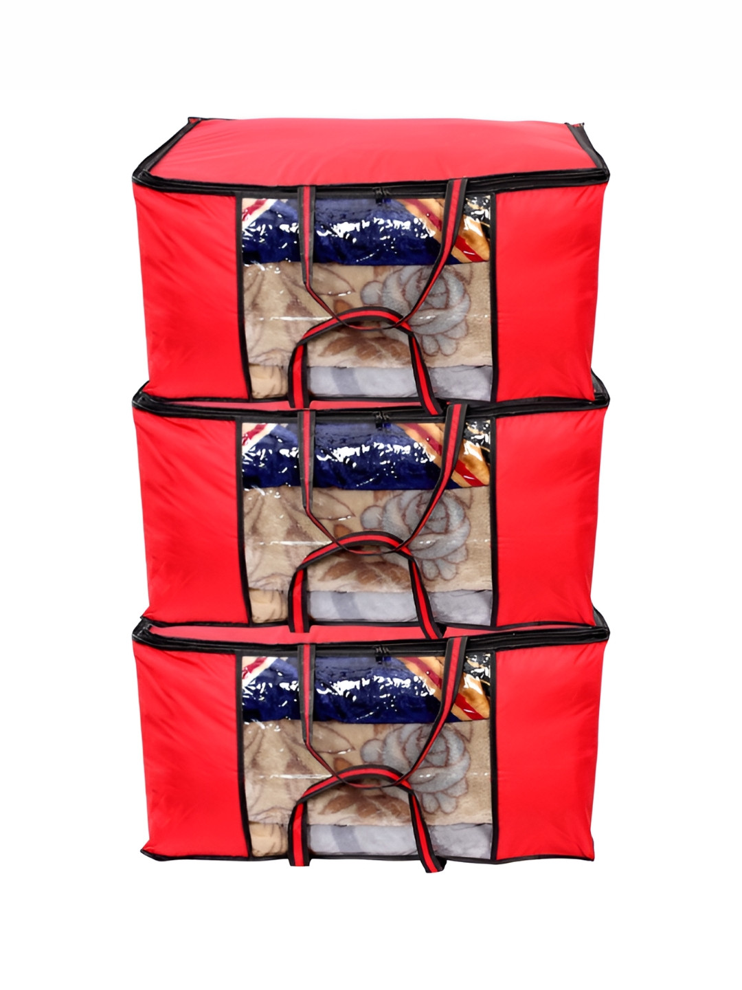 Stylista Red & Black 3 Pieces Water Resistant Sweater Bag Organisers