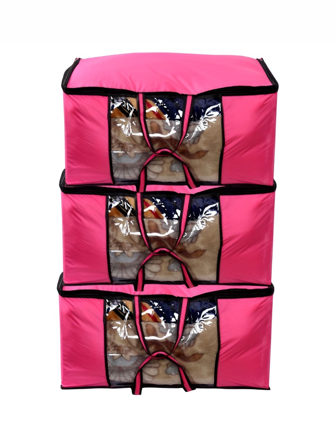 Stylista Pink & Black 3Pcs  Water Resistant Multi-Utility Organisers