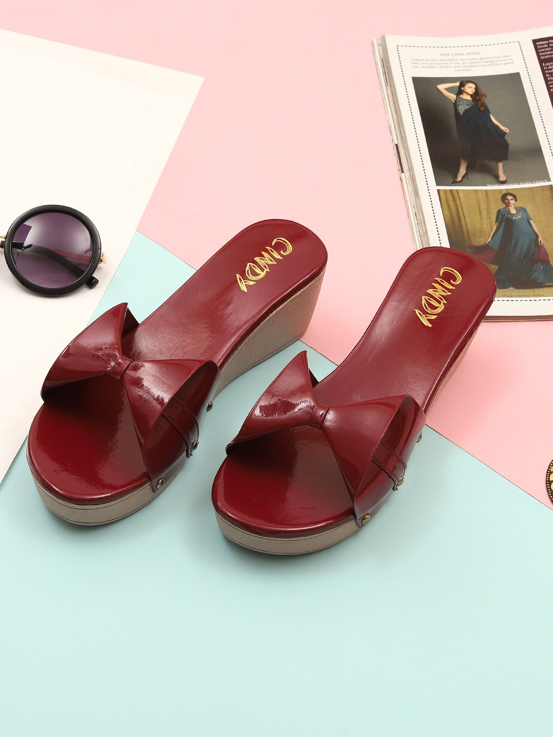 Cindy Bows Detailed Wedge Heels