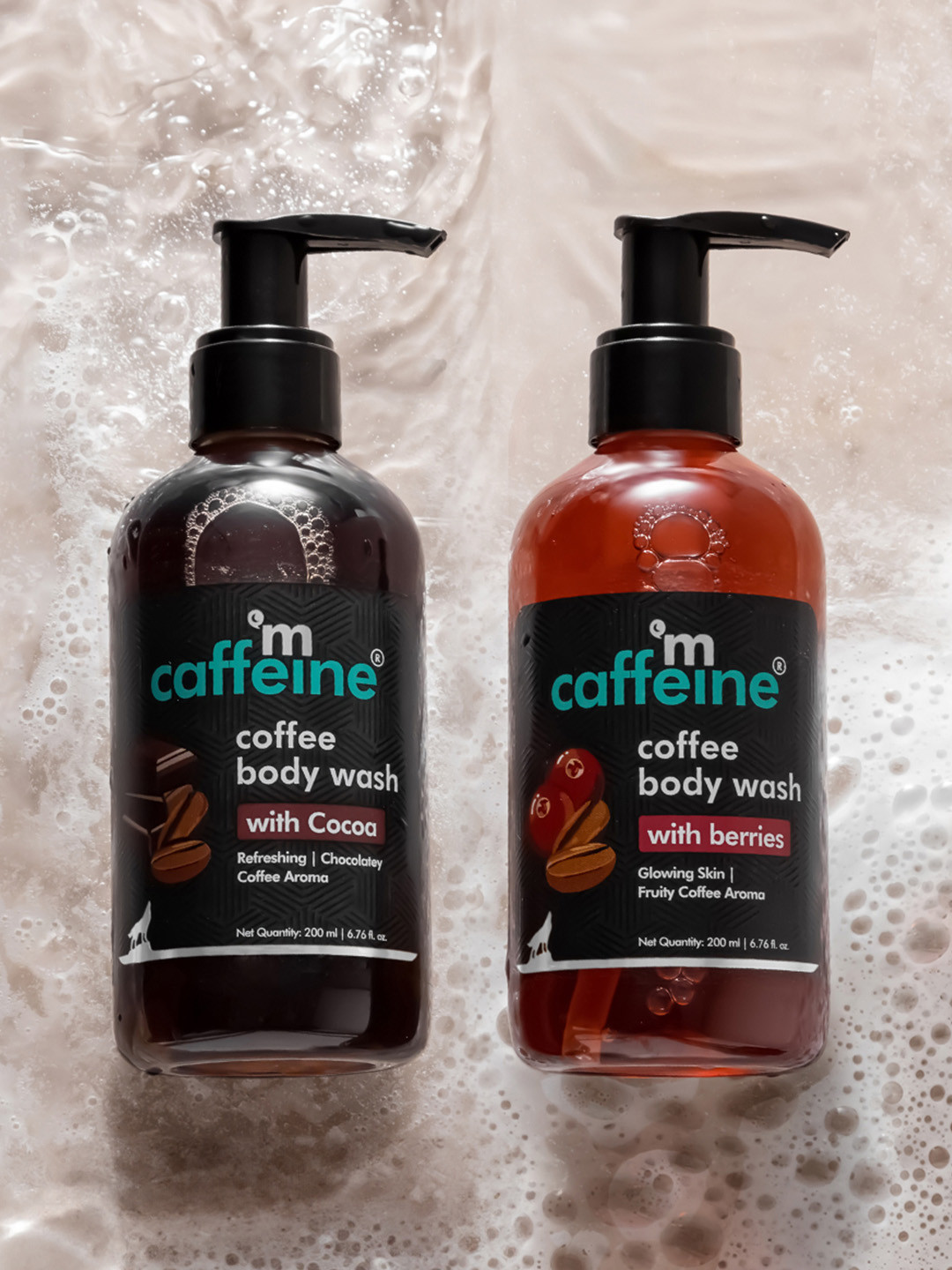 MCaffeine Set Of 2 Coffee Body Wash With Berries & Cocoa - 200ml Each