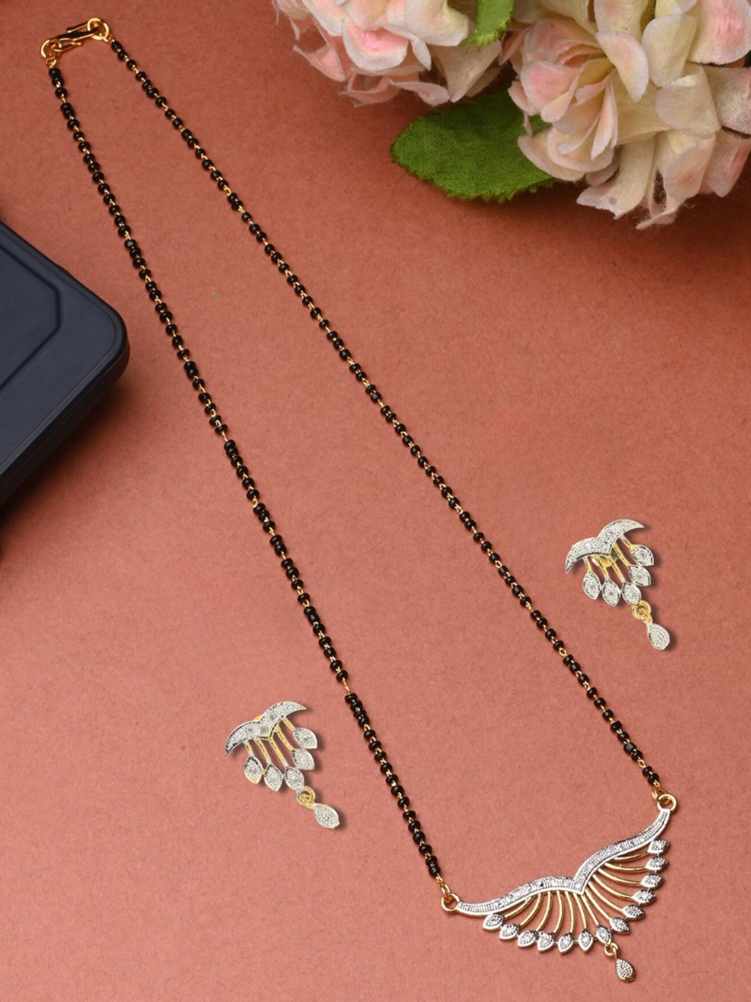 AanyaCentric Beaded Mangalsutra, Anklet & Earring Set
