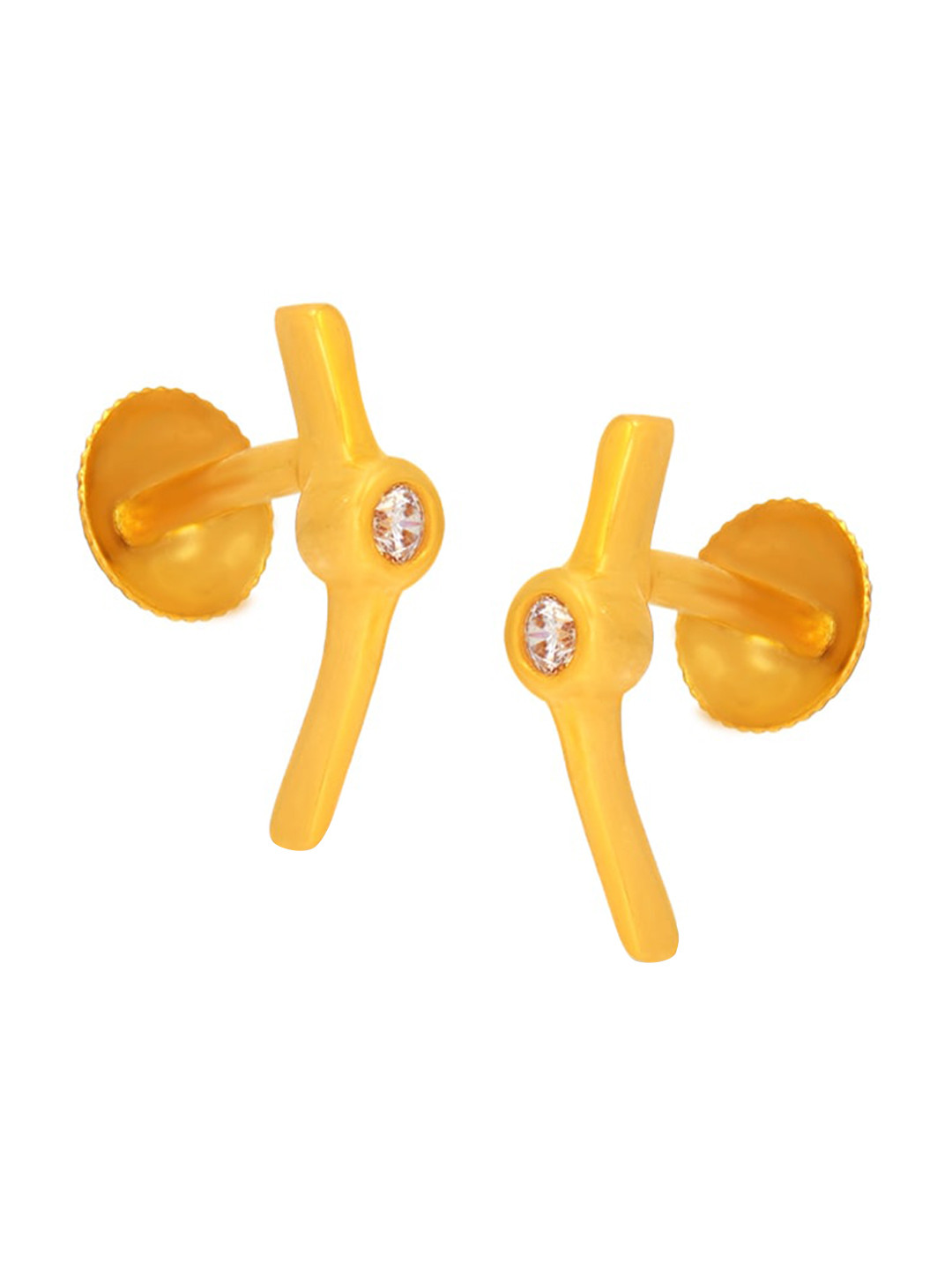 BHIMA 22K Hallmark 916 Purity Yellow Gold Single Stone Stud