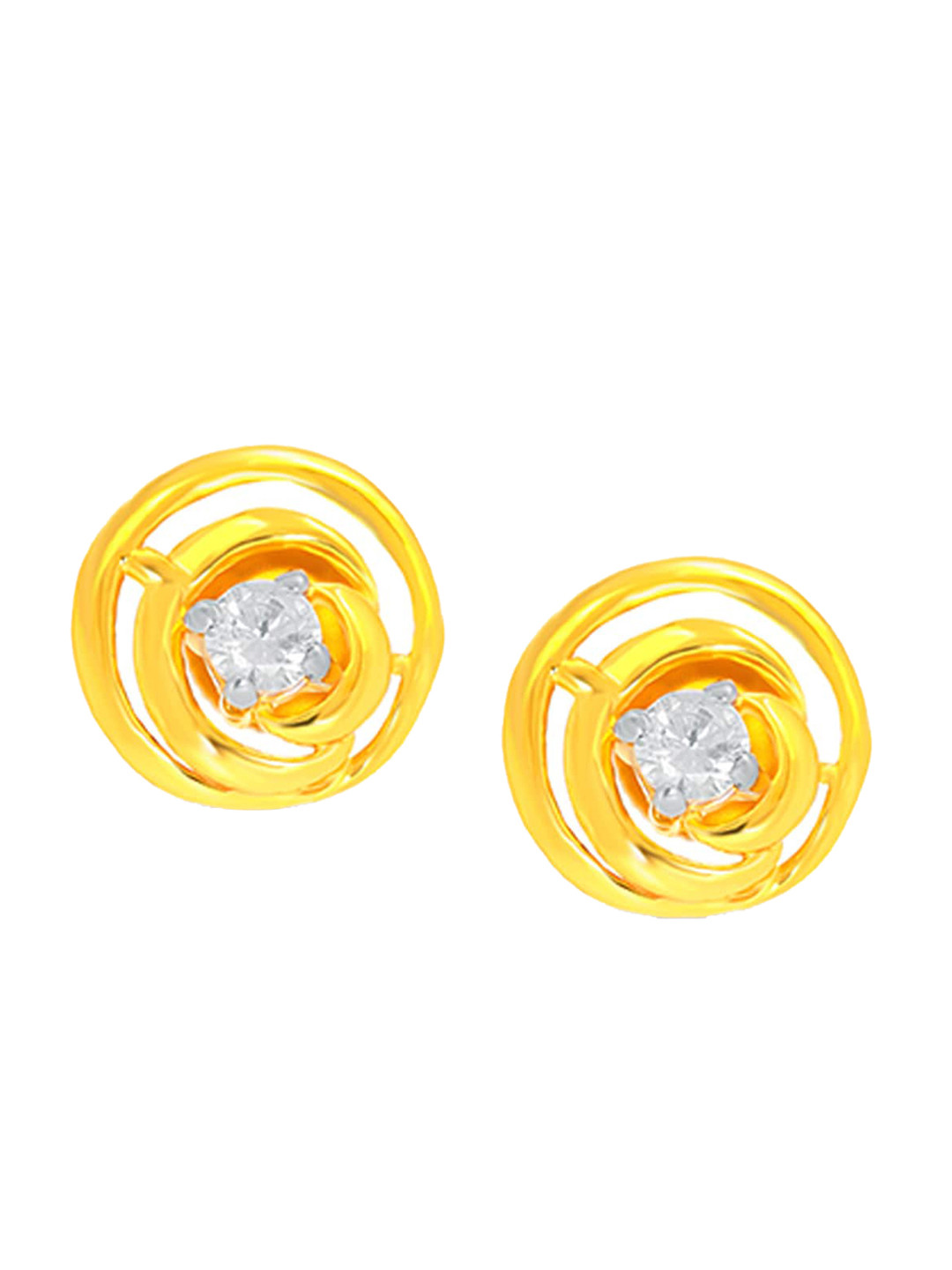 BHIMA Jewels 22K Hallmark 916 Purity Yellow Gold Single Stone Molding Stud