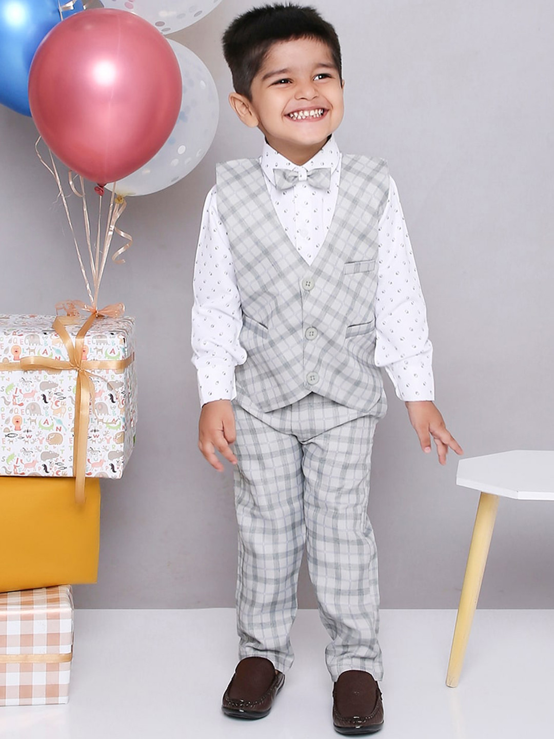 KID1 Infant Boys Checked Four-Piece Suits