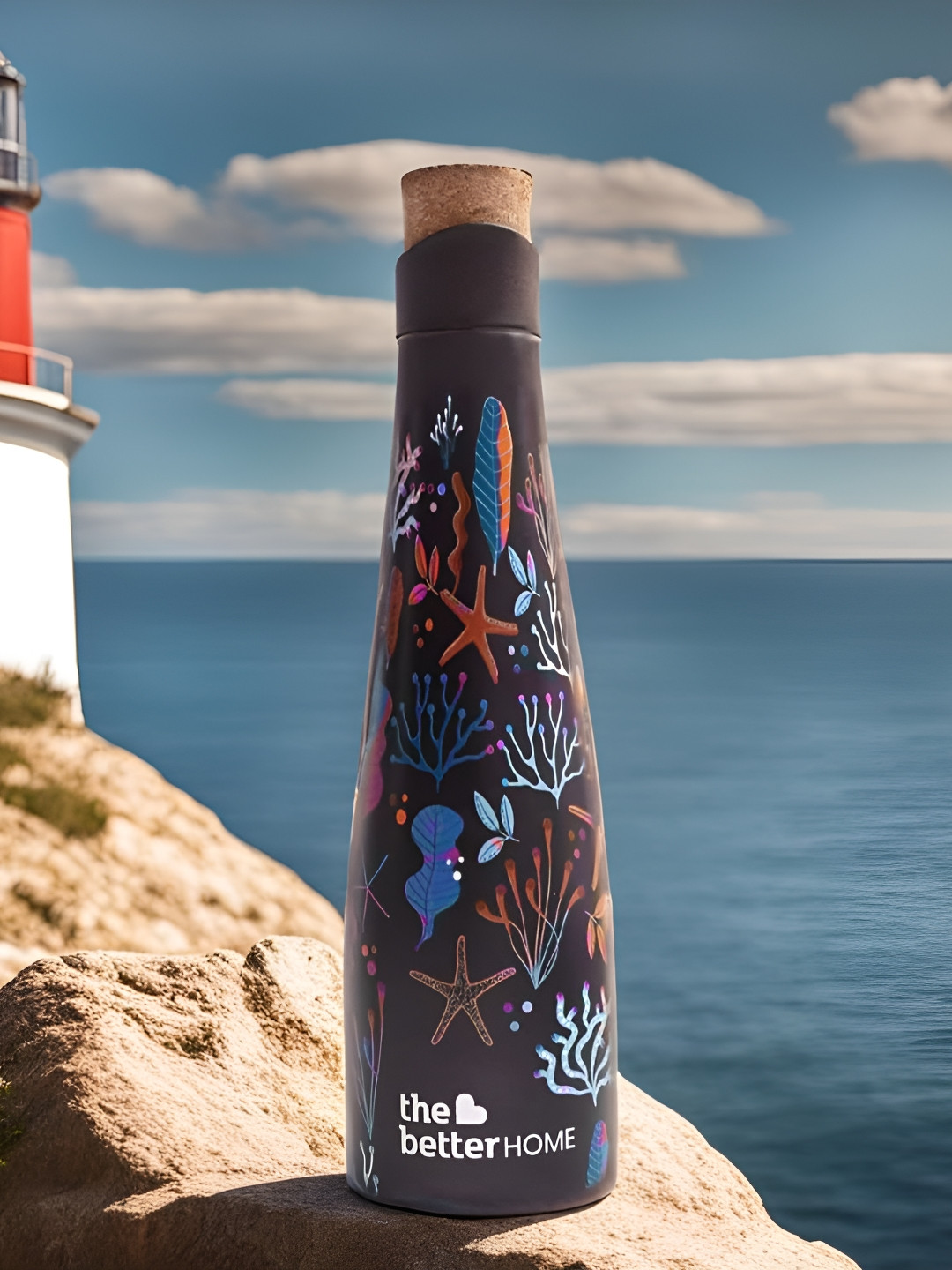 The Better Home Black Tropical Stainless Steel Spill Proof Water Bottle - 500ml