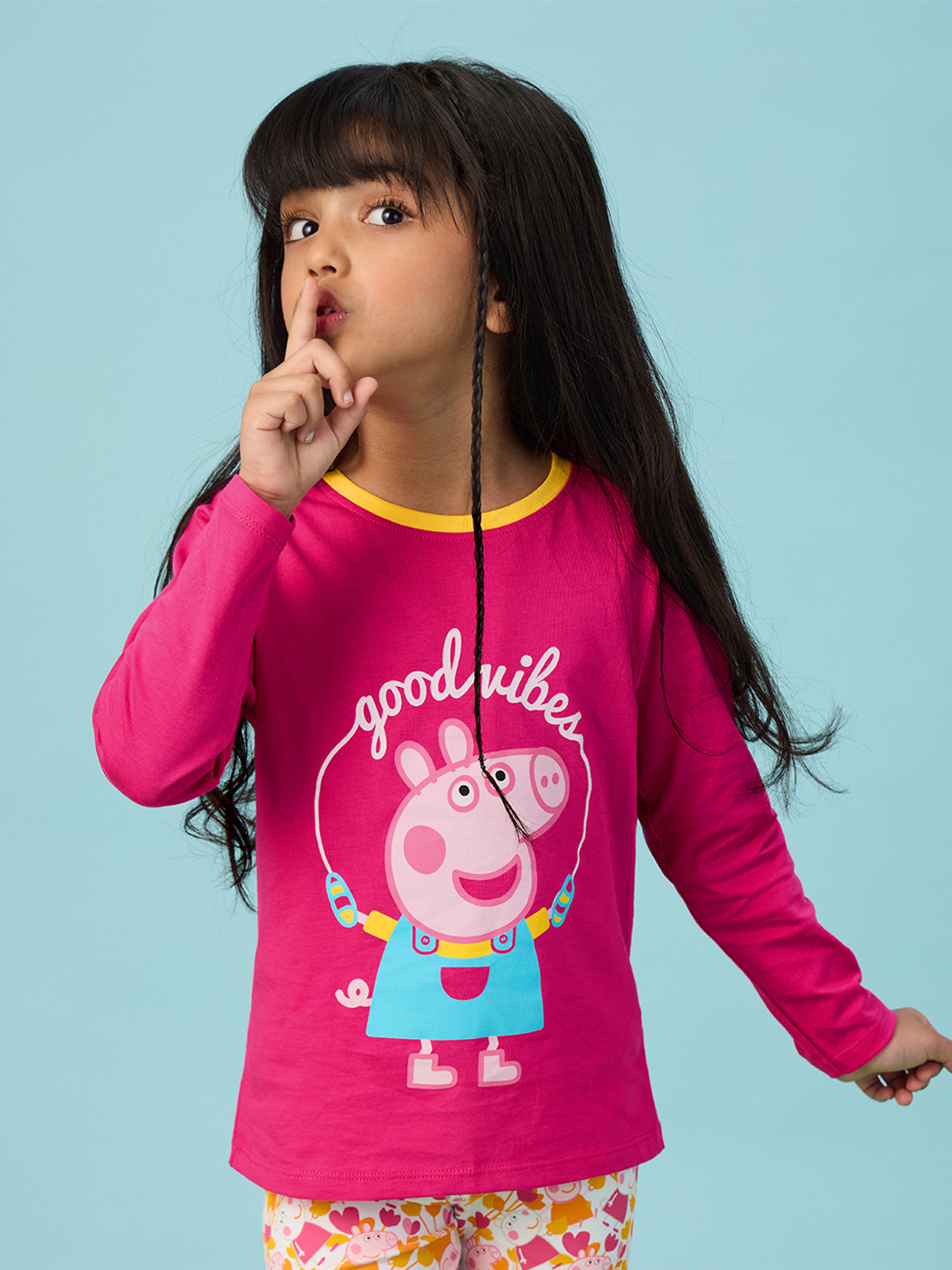 The Souled Store Infant Girls Peppa Pig Printed Pure Cotton T-shirt