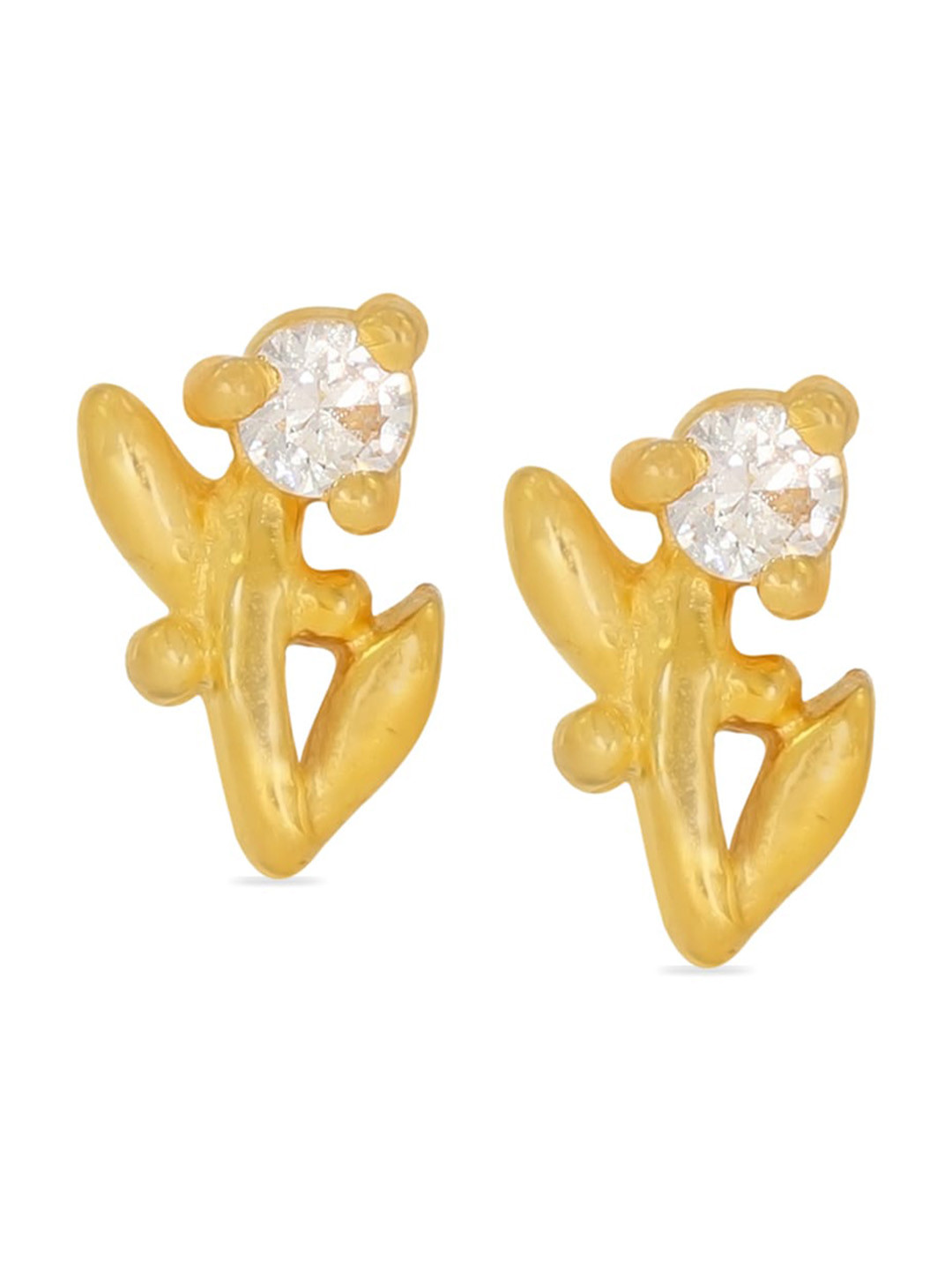 BHIMA Jewels 22K Hallmark 916 Purity Yellow Gold Single Stone Stud