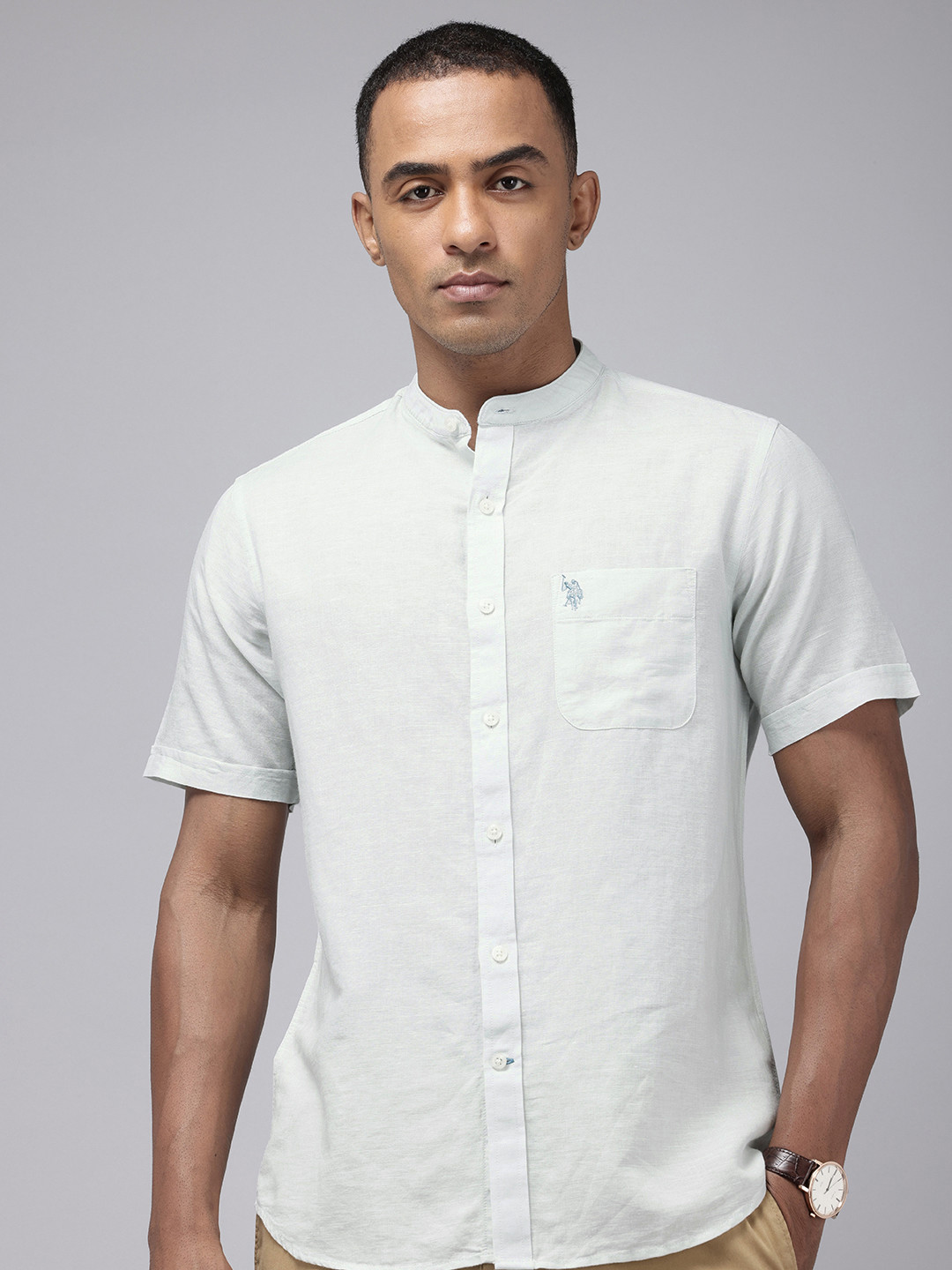 U.S. Polo Assn. Linen Cotton Tailored Fit Casual Shirt