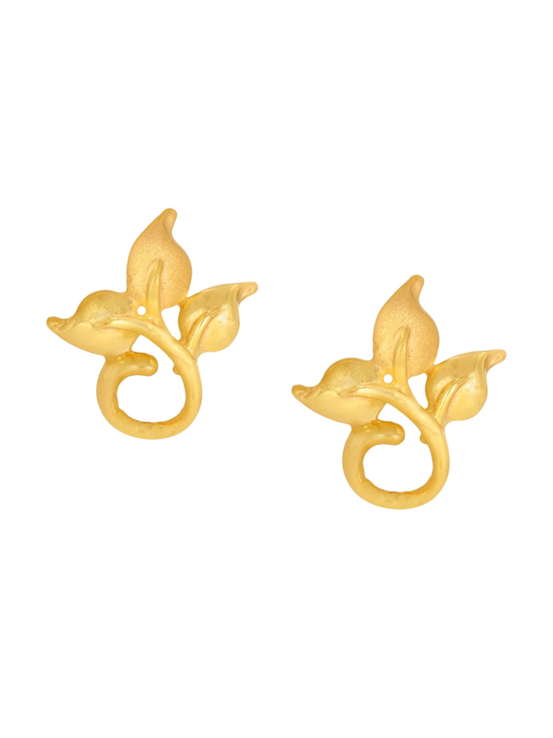 BHIMA Jewels 22K Hallmark 916 Purity Yellow Gold  Leaf Stud