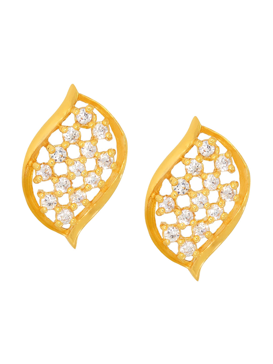 BHIMA Jewels 22K Hallmark 916 Purity Yellow Gold Net Stone Stud