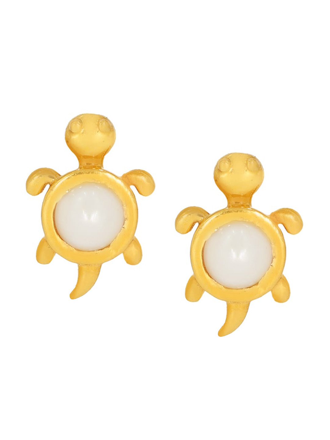 BHIMA Jewels 22K Hallmark 916 Purity Yellow Gold Tortoise Pearl Stud