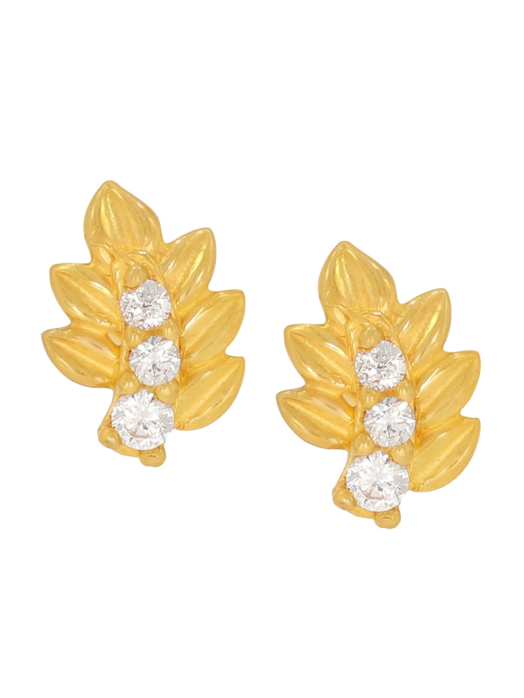 BHIMA 22K Hallmark 916 Purity Yellow Gold Lady Stone Stud