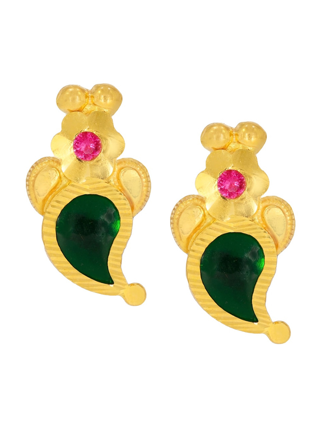 BHIMA Jewels 22K Hallmark 916 Purity Yellow Gold Manga Studs