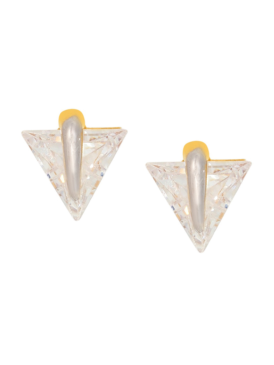 BHIMA Jewels 22K Hallmark 916 Purity Yellow Gold Triangle Stone Stud