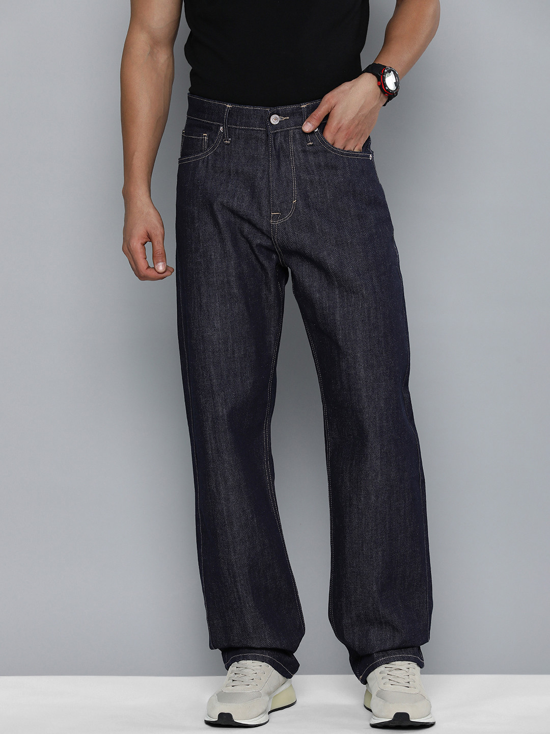 Flying Machine Men Pure Cotton High Rise Cobain 90s Loose Fit Jeans