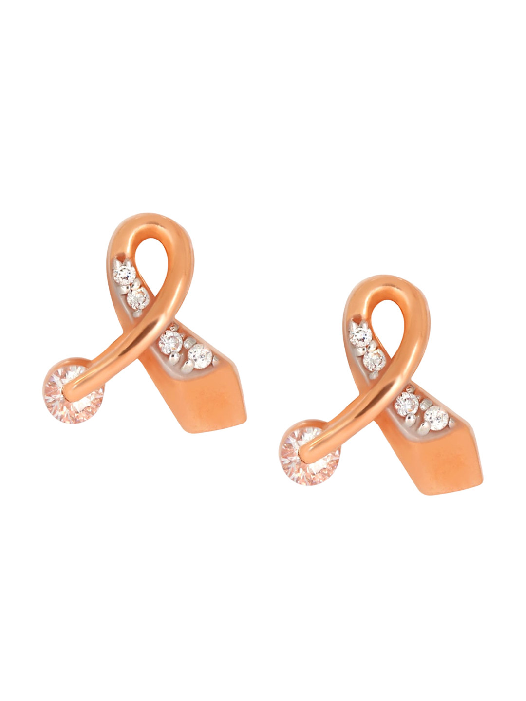 BHIMA 18K Hallmark (750) Purity Yellow Gold Rose Polish Stone Stud