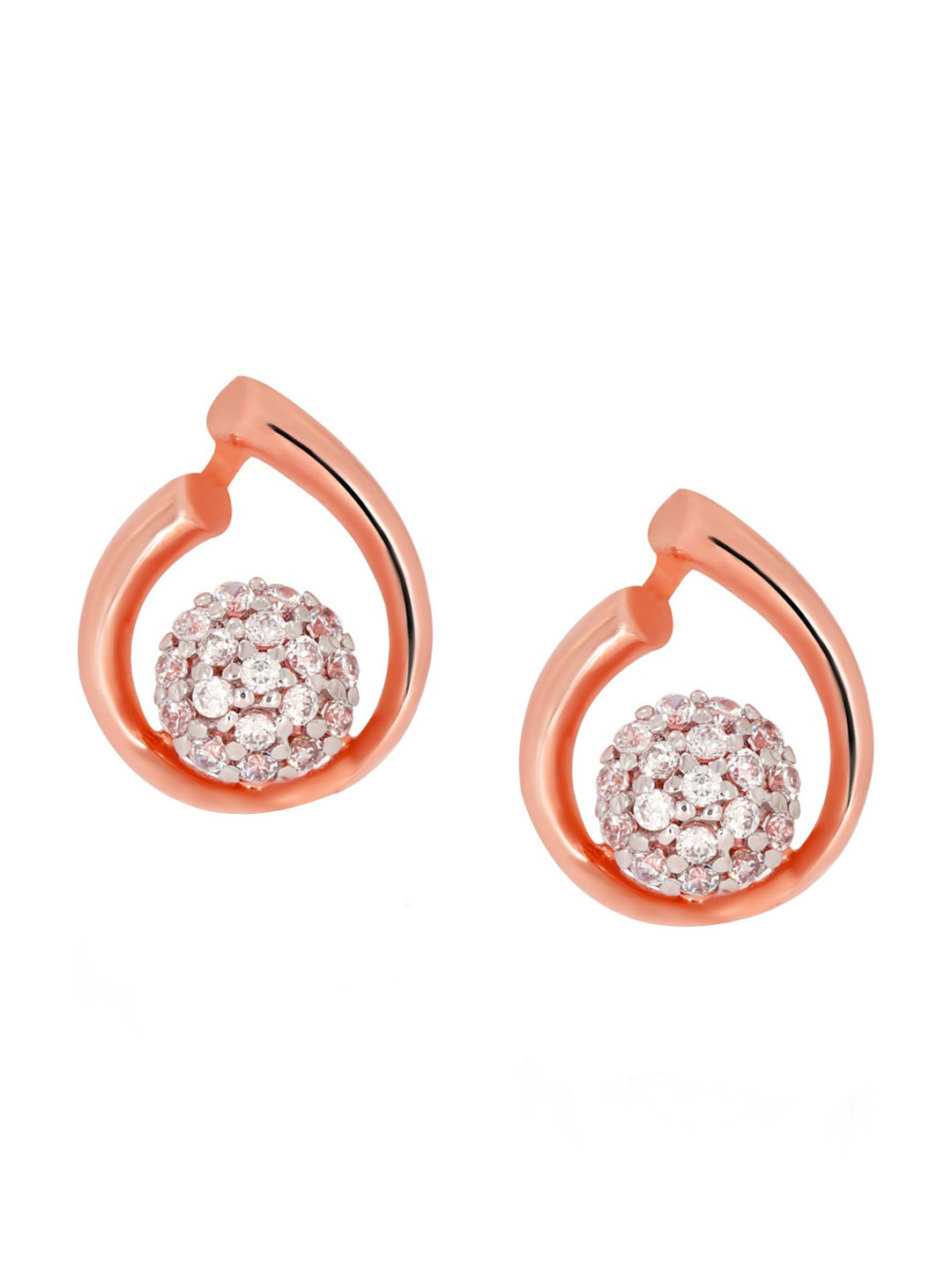 BHIMA Jewels 18K Hallmark 750 Purity Yellow Gold Rose Polish Stone Stud