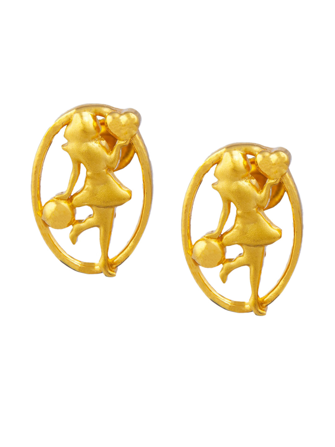 BHIMA Jewels 18K Hallmark 750 Purity Yellow Gold Rosepolish Stone Necklace