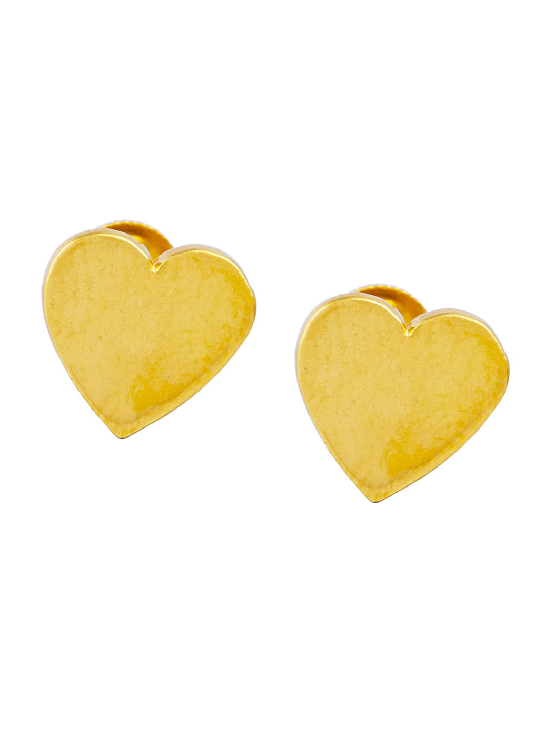 BHIMA Jewels 22K Hallmark 916 Purity Yellow Gold Heart Design Stud