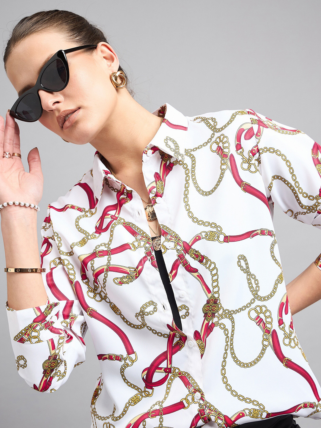 Style Quotient Graphic Printed Spread Collar Shirt