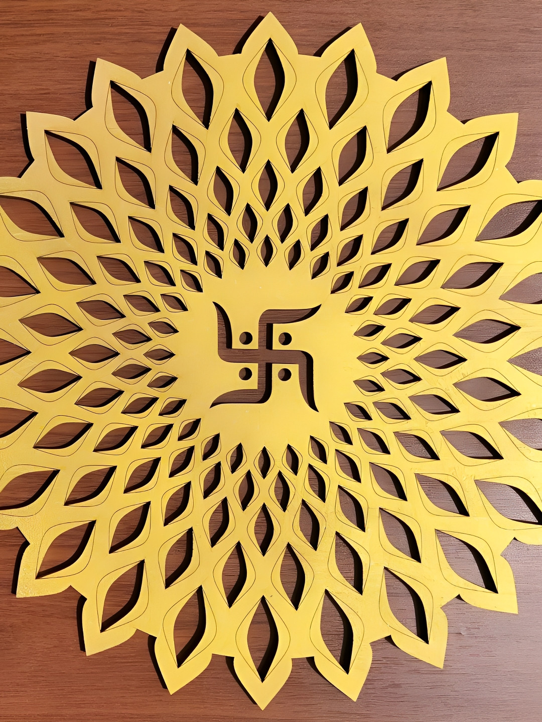 World Wide Kart Om Chakra Wood Ethnic Motifs Matte Hanging Hall Spiritual Wall Decor-9.8In