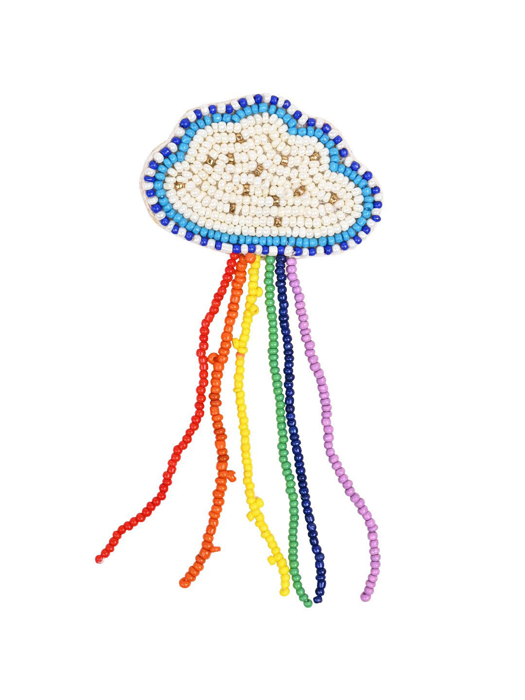 Aye Candy Girls Beaded Rainbow Cloud Alligator Hair Clip