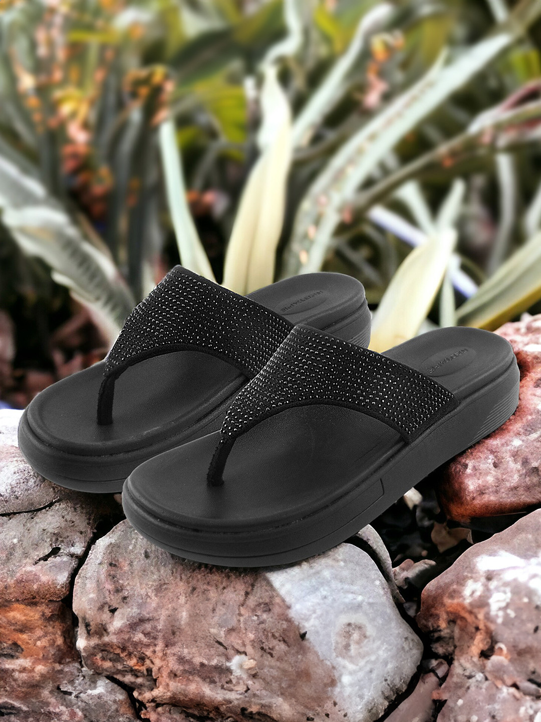 Red Tape Women Embellished Thong Flip-Flops