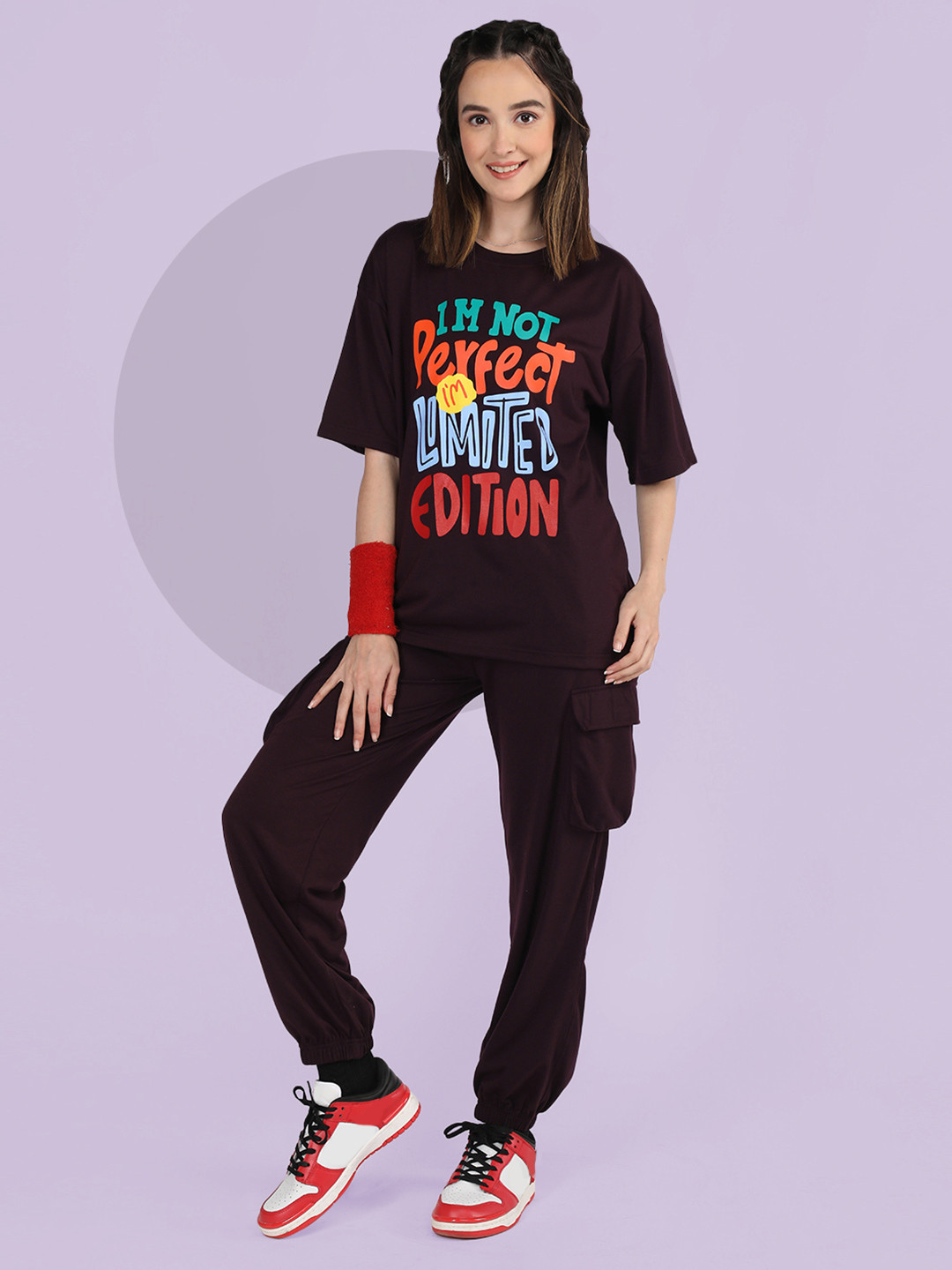 CHKOKKO Printed T-Shirt With Joggers