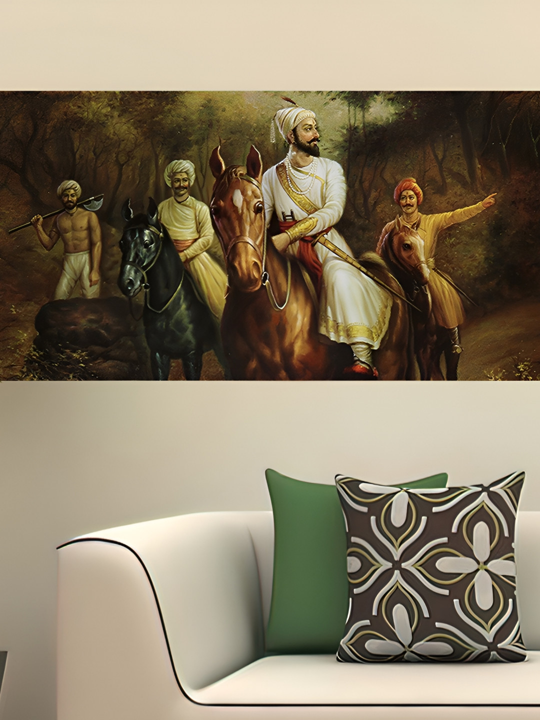 British Terminal White & Brown Chattrapati Shivaji Maharaj Wall Photograph