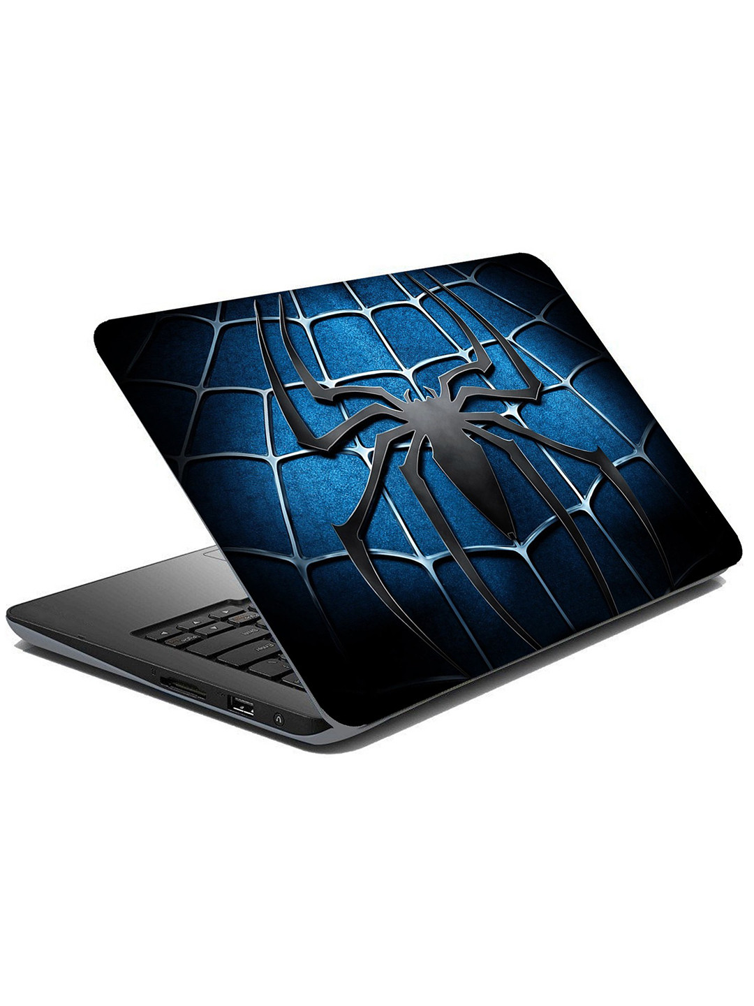 British Terminal Blue & Black Spiderman Superhero Printed Laptop Skin Fully Sticker