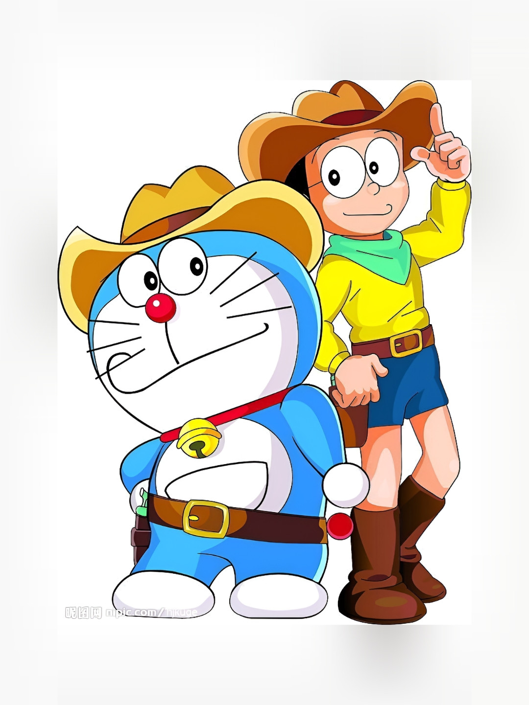 British Terminal White & Blue Cartoon Characters Printed Wall Sticker