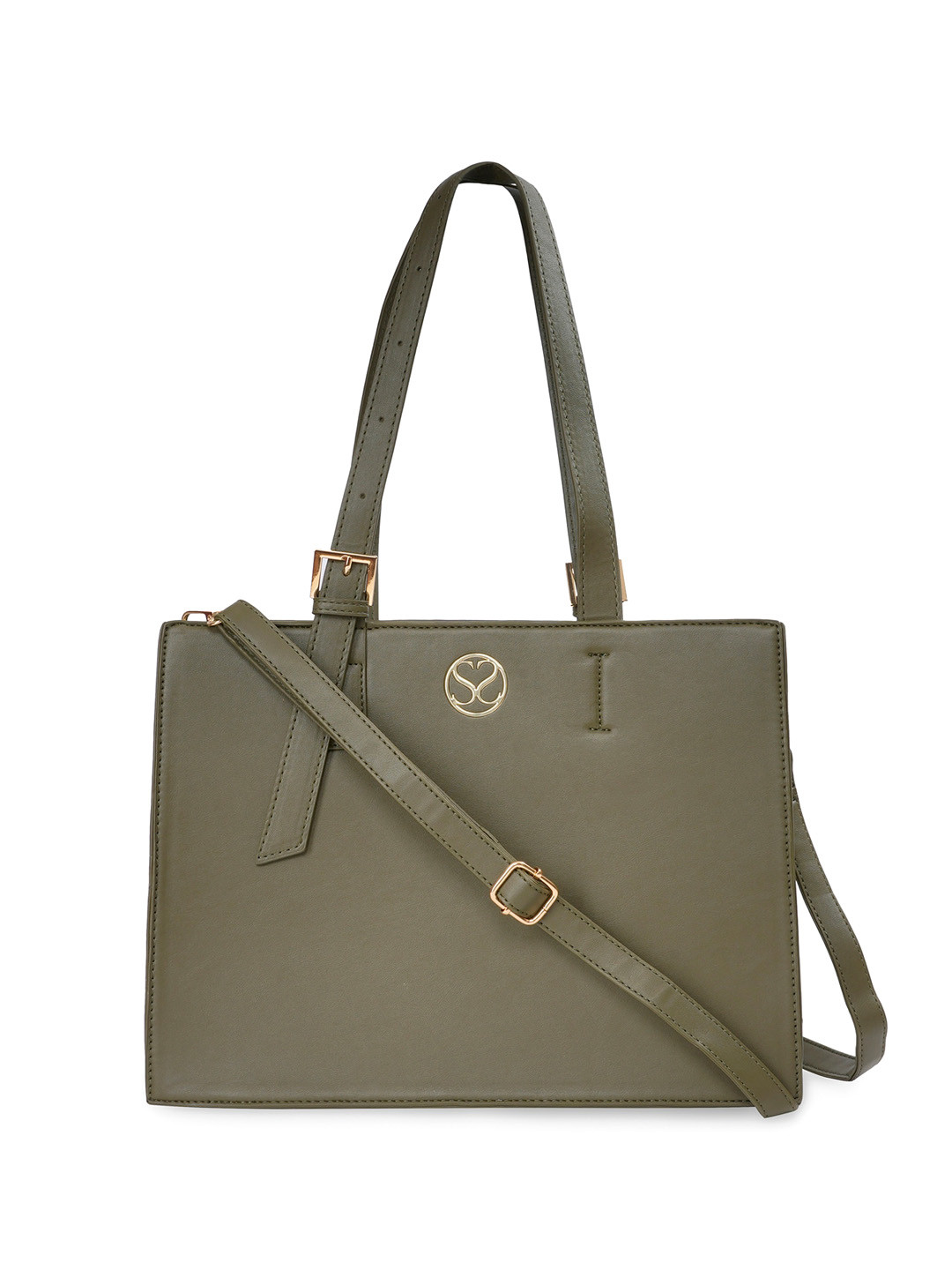 Sugarush Brand Logo Printed Structured Tote Bag With Pouch