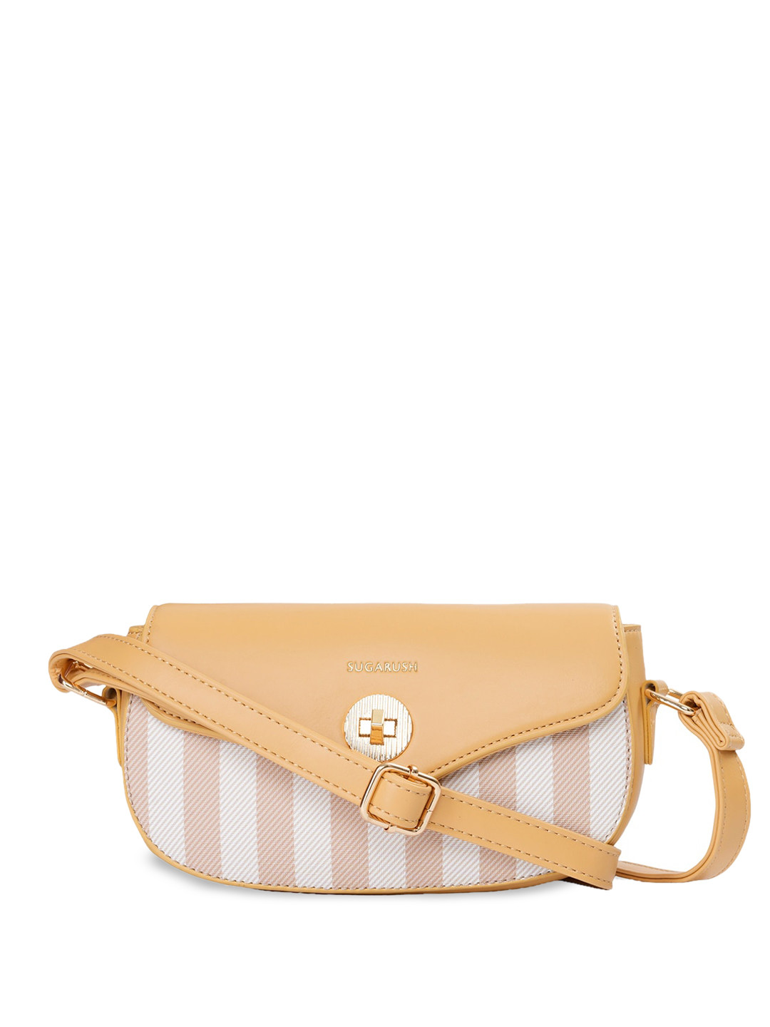 Sugarush Striped Half Moon Crossbody Bag