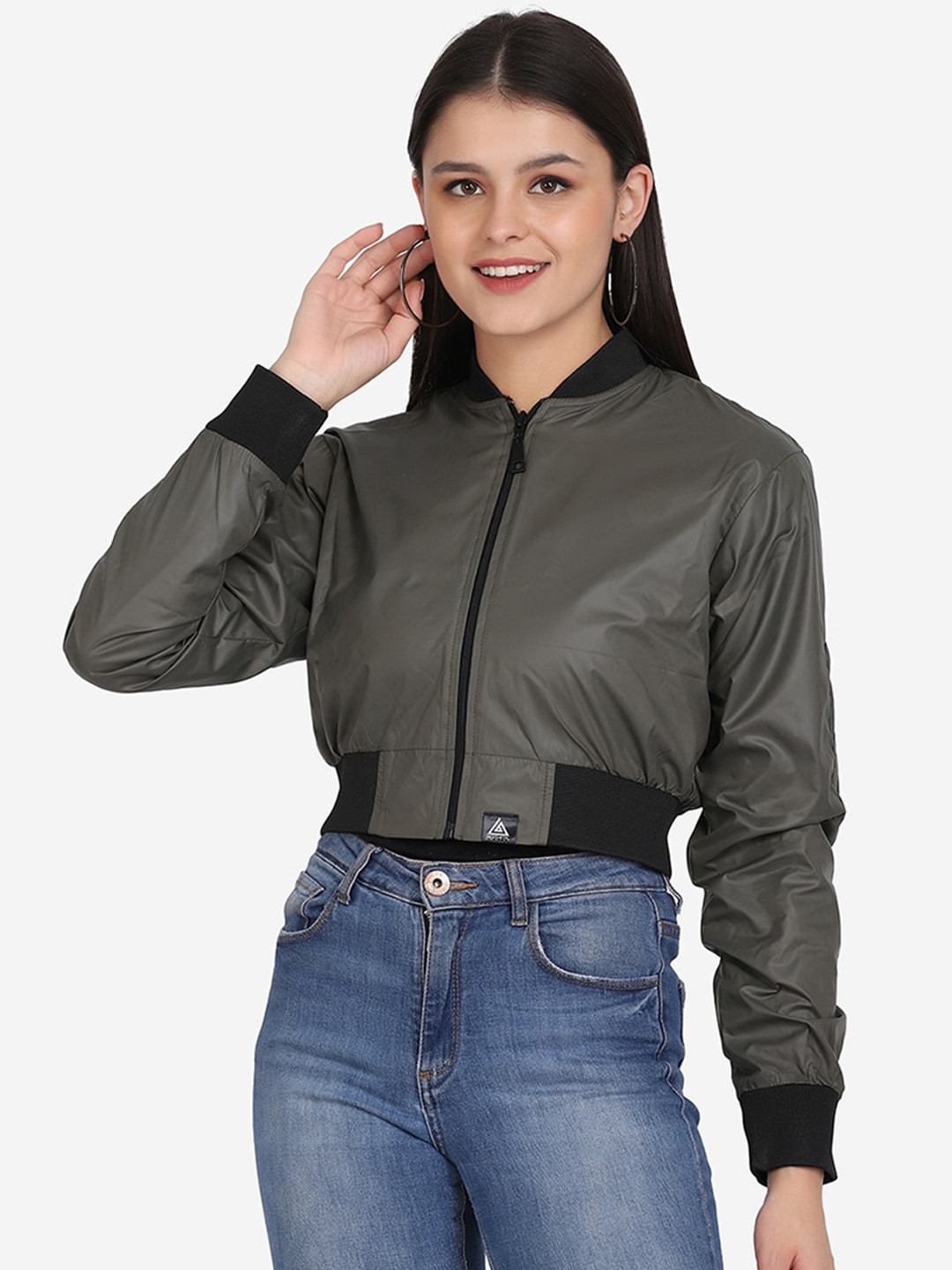 Aesthetic Bodies Lightweight Crop Bomber Jacket