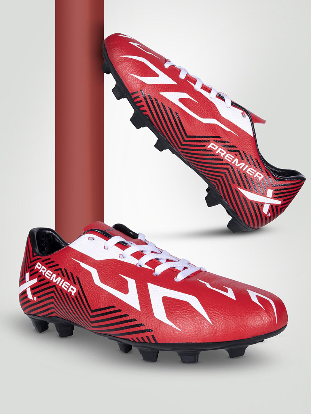 VECTOR X Unisex Printed Fixed Cleats Lace-Up Football Shoes