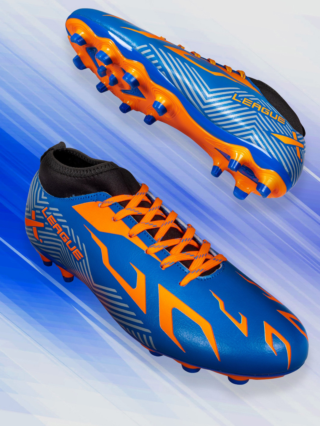 VECTOR X Unisex Printed Fixed Cleats Lace-Up Football Shoes