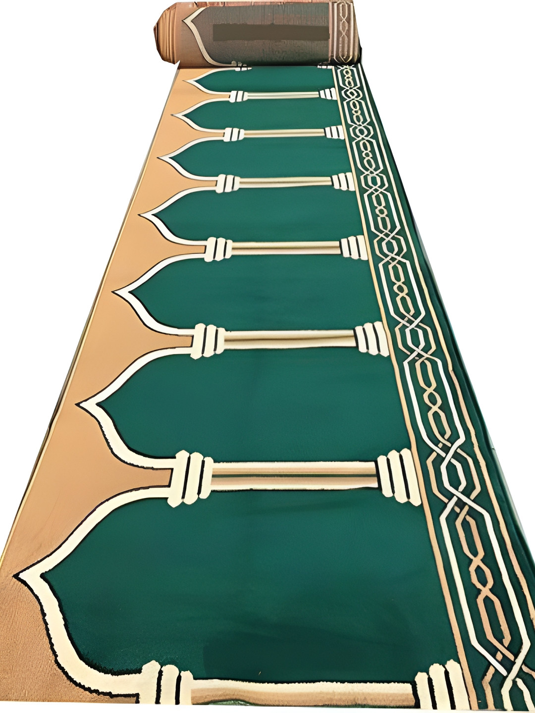 Asad Emporium Rugs Green Floral Anti-Skid Mosque Carpet