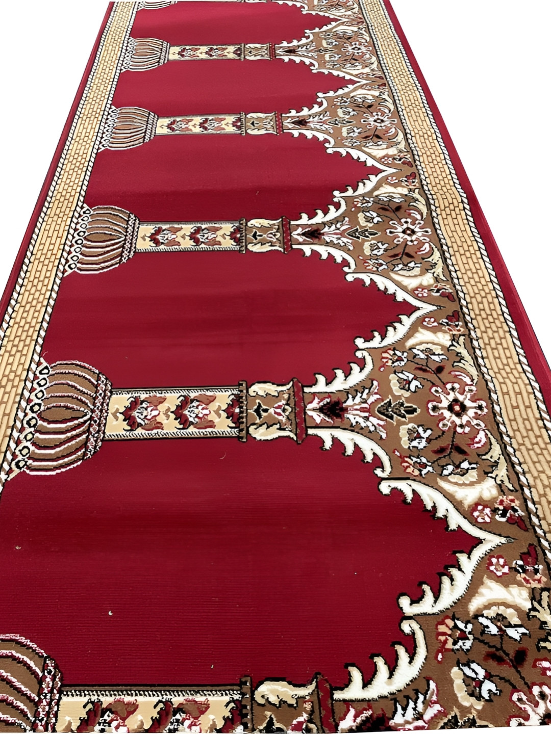 Asad Emporium Rugs Red Floral Anti-Skid Mosque Carpet