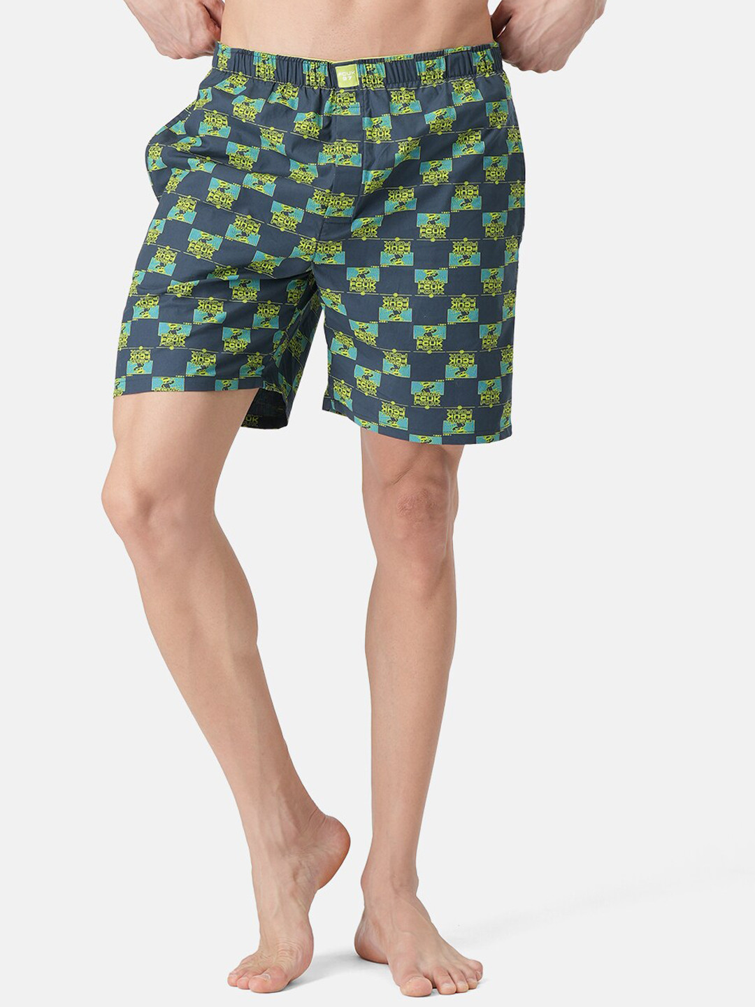 FCUK Printed Cotton Moisture Wicking Boxers LEY-01-IN BL