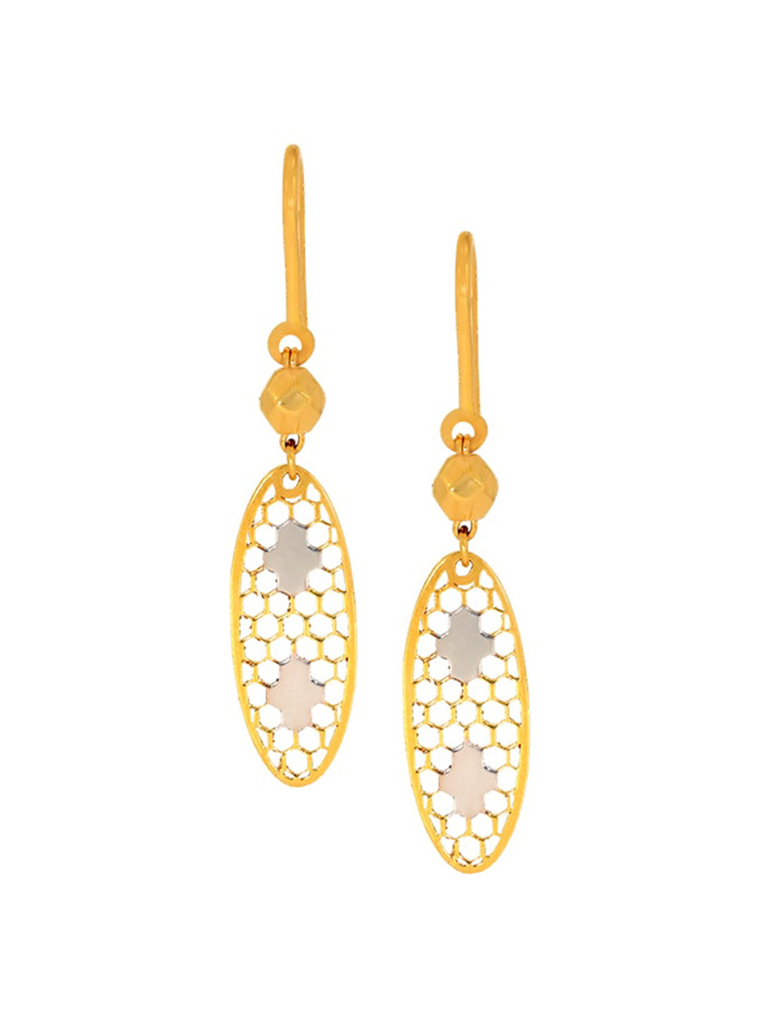 BHIMA 22K Hallmark 916 Purity Yellow Gold Plain Honeycomb Drop