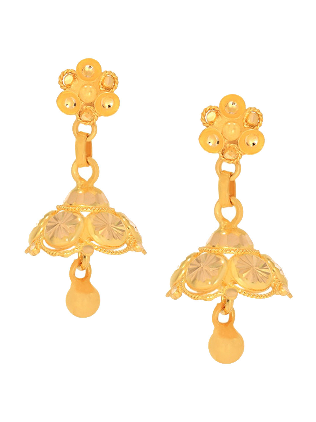 BHIMA Jewels 22K Hallmark 916 Purity Yellow Gold Jumka Drop