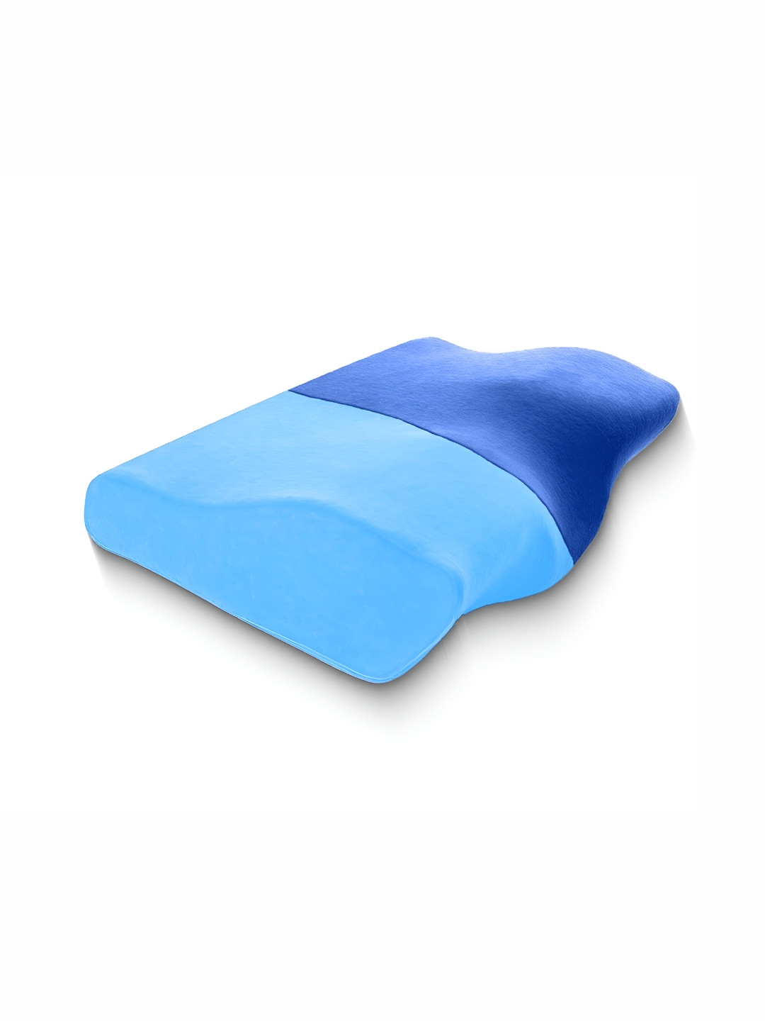 Sleepsia Blue Solid Polyester Medium Memory Foam Therapedic Pillow-51 x 76 cm