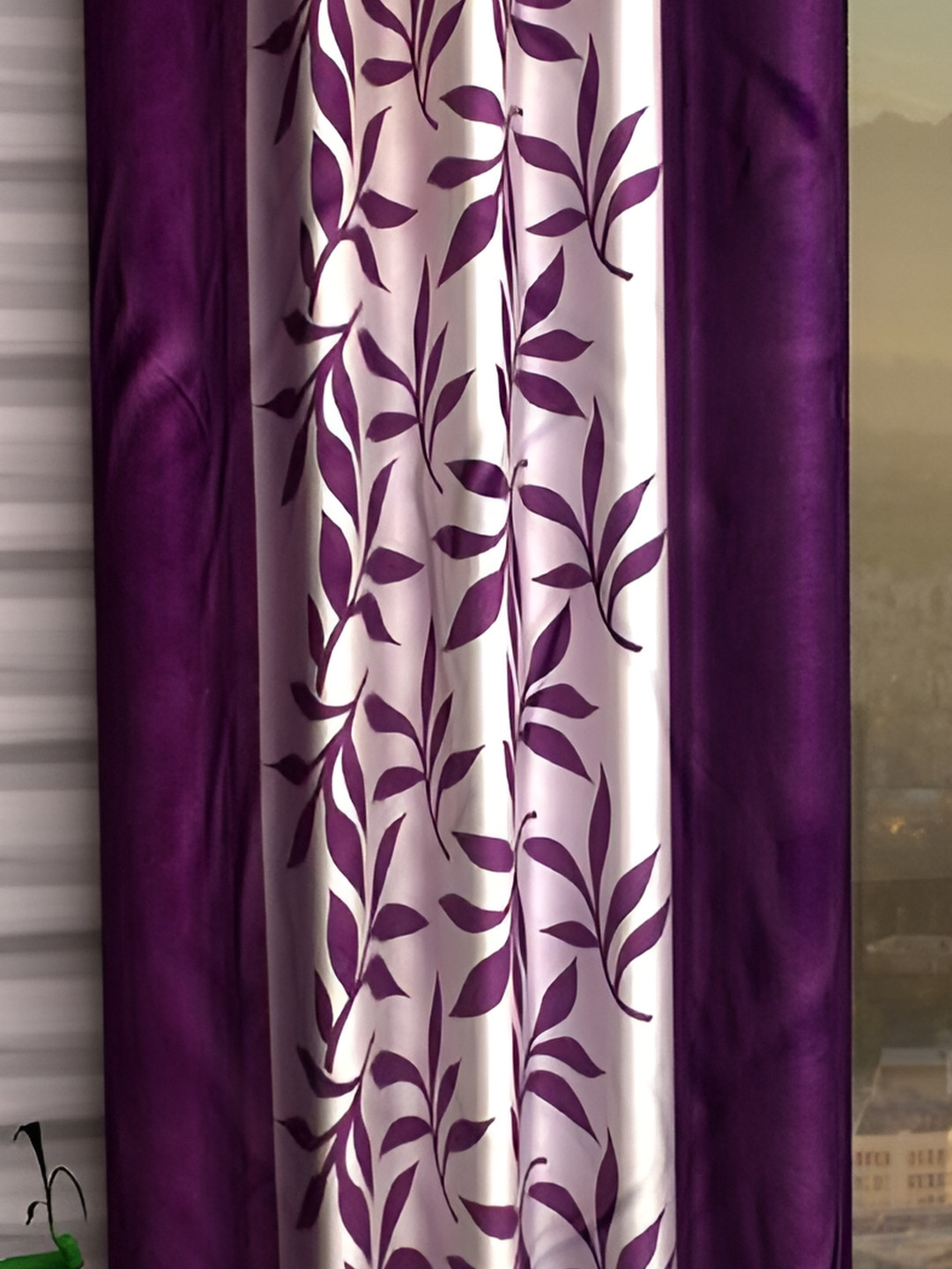 Panipat Textile Hub Purple & Pink Floral Eyelet Long Door Curtains