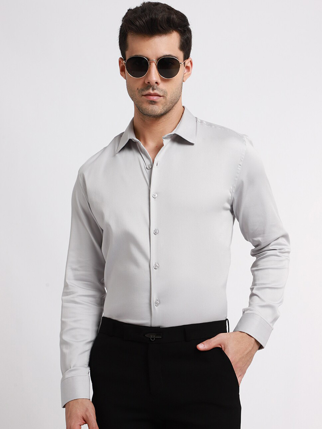 Banana Club Classic Slim Fit Satin Formal Shirt