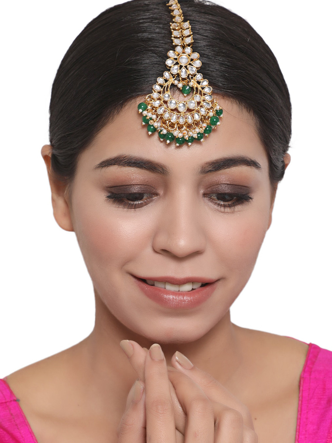 Anouk Gold-Plated Kundan Studded Maang Tikka Head Jewellery