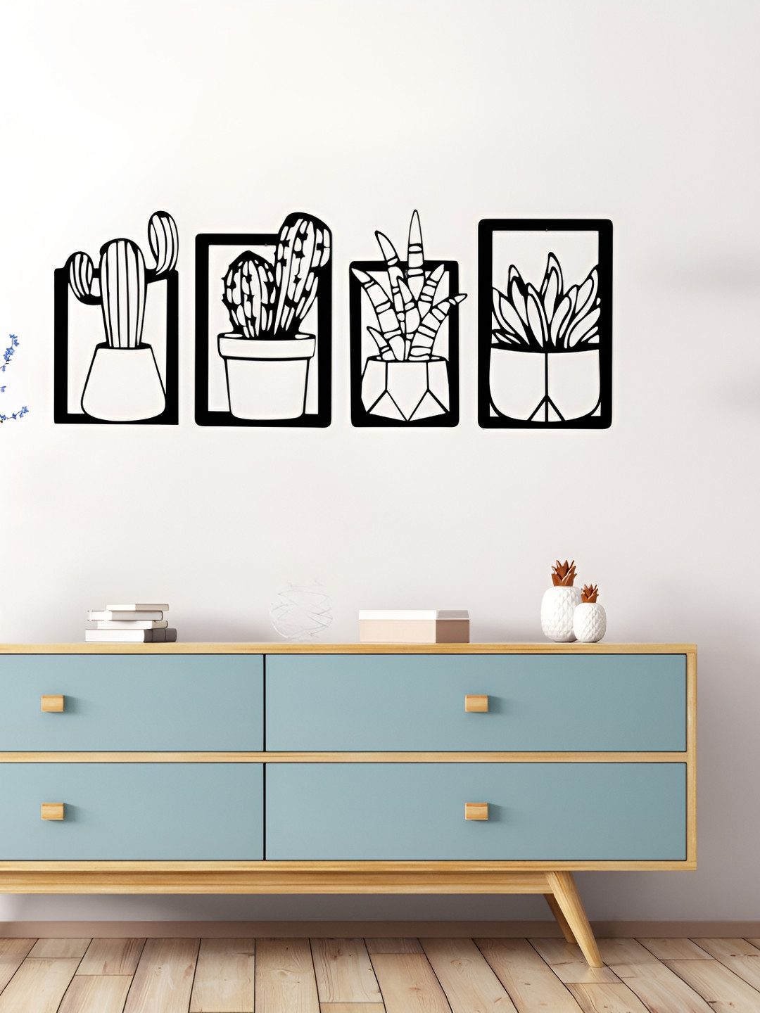 Craftter Wood Matte Hanging Hall Abstract Wall Decor-12In