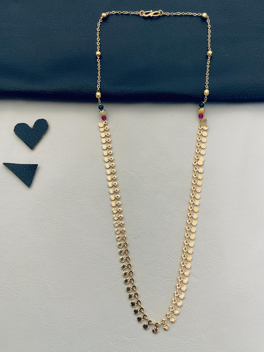 ABDESIGNS Gold-Plated Brass Artificial Beads-Beaded Chain