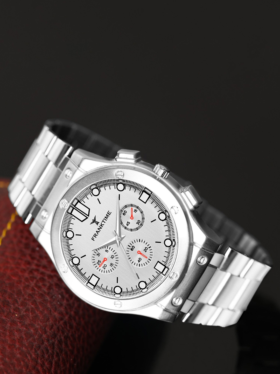 Franktime Men Patterned Dial Bracelet Style Straps Analogue Watch FT-0036 SL