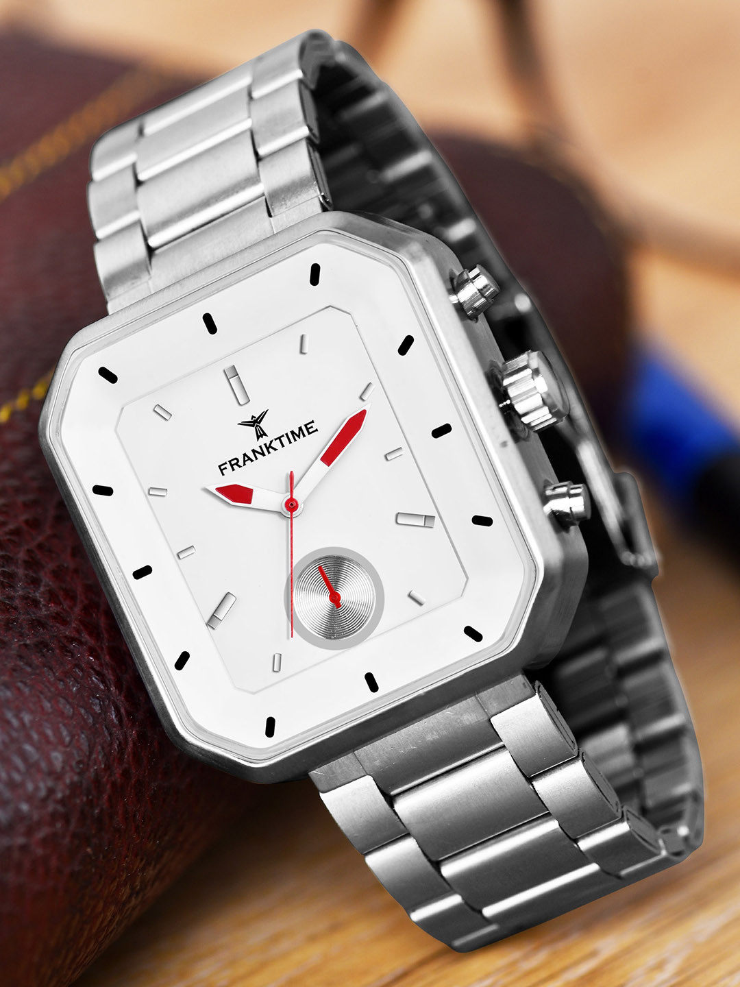 Franktime Men Stainless Steel Bracelet Style Straps Analogue Watch FT-0004