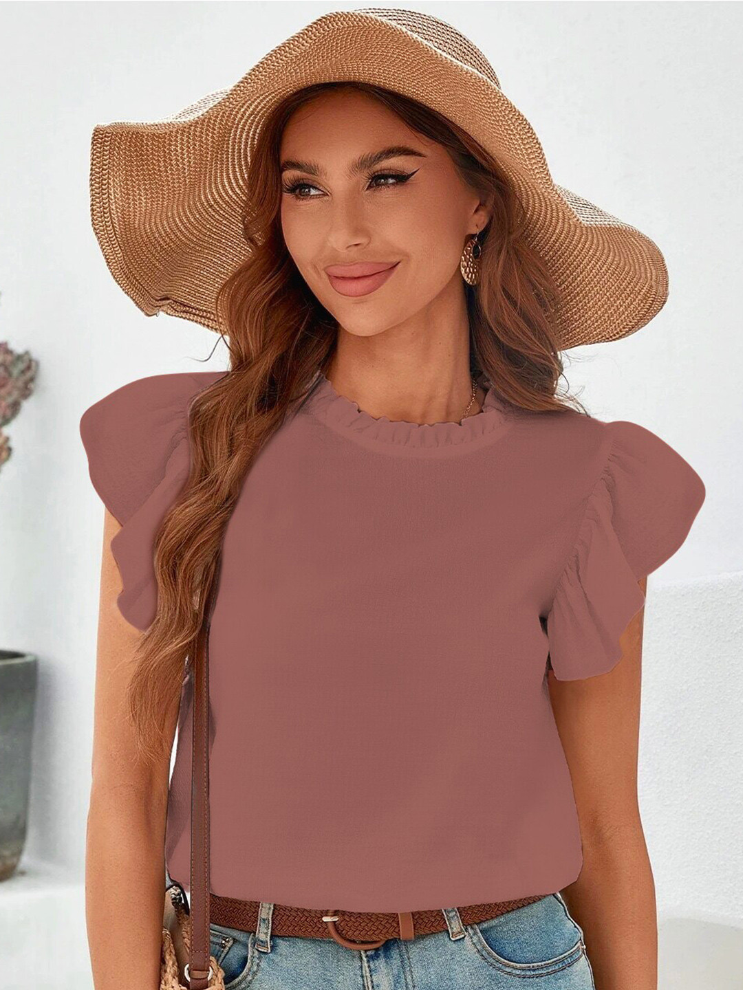 Stylecast X Slyck Styled High Neck Styled Back Top